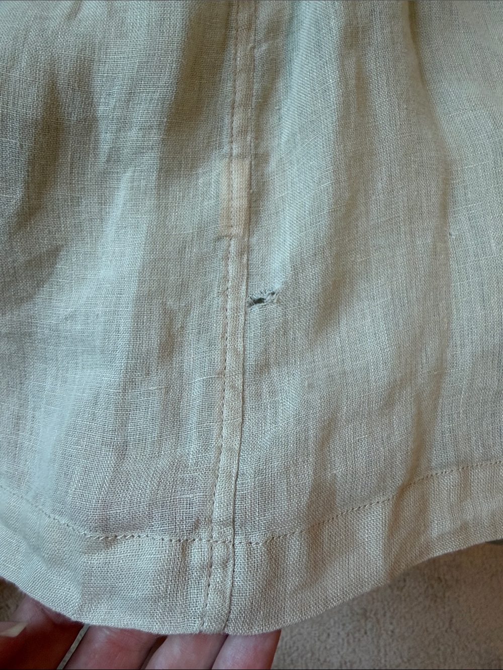 3 Tommy Bahama Linen Button Down Blouses with Ruffle Detail Aqua Coral and Tan - Picture 15 of 15